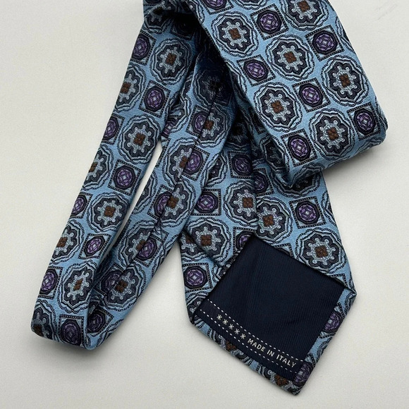 Ermenegildo Zegna Silk Tie, Blue, RETAIL $175, Made in Italy - Picture 5 of 7